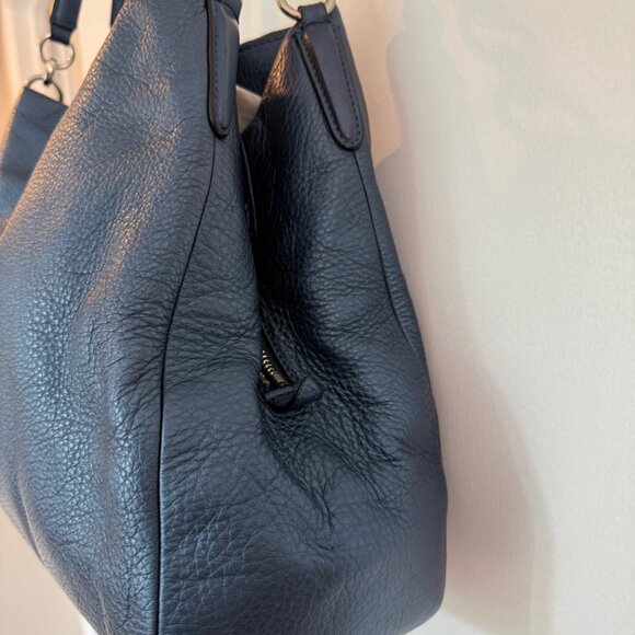 Coach Lexy Shoulder Bag Pebble Leather Metallic Blue - Picture 4 of 15